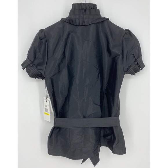 Calvin Klein Black Pleated Top Blouse Medium - Picture 2 of 7